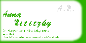 anna mititzky business card